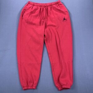 Jordan Sweatpants Mens 2XL Air Fleece Joggers Pockets Athletic Pants Red Comfort